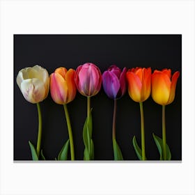 Tulip In Different Colors 1 Canvas Print