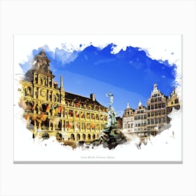 Grote Markt, Antwerp, Belgium Canvas Print