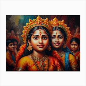 Indian Girls 1 Canvas Print