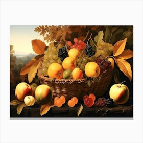 Basket Of Fruit Canvas Print