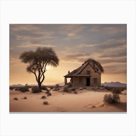 Abandoned House In The Desert Canvas Print