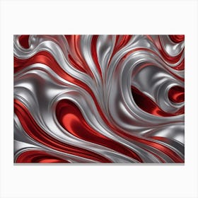 Abstract Red And Silver Background Canvas Print