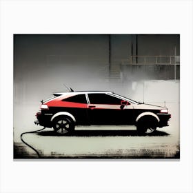 Car In A Garage Canvas Print