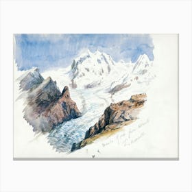 Monte Rosa From Hornli, Zermatt From Splendid Mountain Watercolours Sketchbook (1870), John Singer Sargent Canvas Print