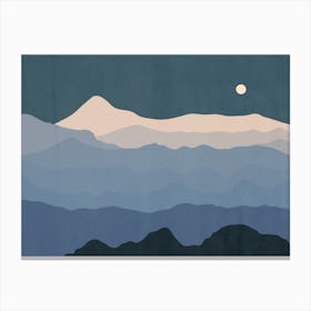 Silhouette Of Mountain Canvas Print