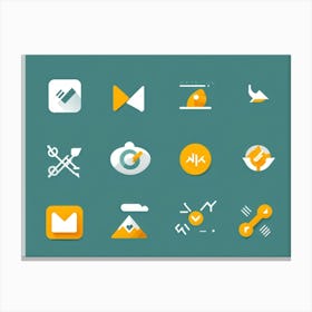 Abstract Vector Icons Set For A Modern Web Navigation Interface Incorporating Minimalist Design Sc (3) Canvas Print