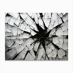 Shattered Illusions Abstract Black And White 2 Canvas Print