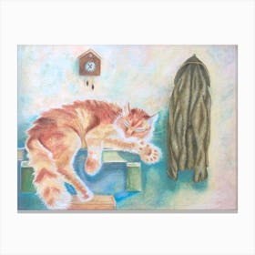 Cat Sleeping Canvas Print