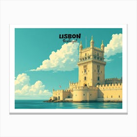 Lisbon Portugal Vintage Travel V 04 Canvas Print