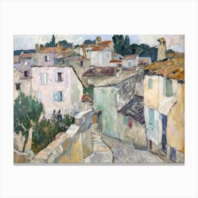 Village Hues Painting Inspired By Paul Cezanne Canvas Print