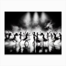 Silhouette Of Dancers Canvas Print