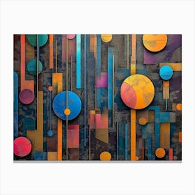 Colorful Art Image Depicting Different Colorful Shapes Canvas Print