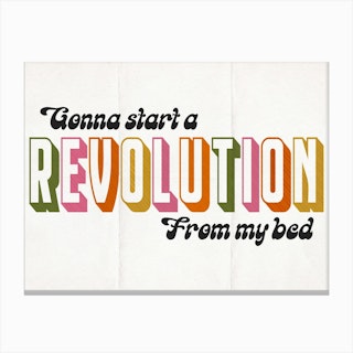 Revolution From My Bed, Oasis Multicoloured Canvas Print