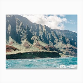 Na Pali Coast From The Ocean On The Island Kauai Of Hawaii Canvas Print