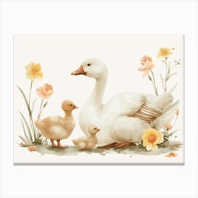 Goose Family Kids and Nursery Canvas Print