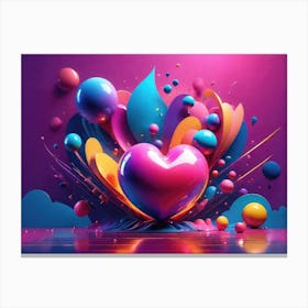 Colorful Heart Creative Art Print 28 Canvas Print