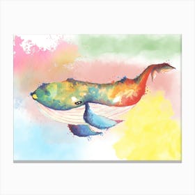 Whale. Kids watercolour Art Print Canvas Print