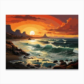 Sunset On The Beach 1 Canvas Print