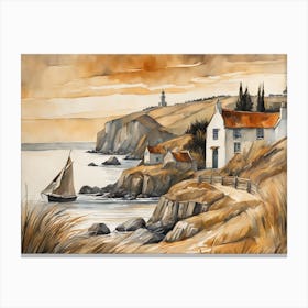 European Coastal Painting (2) Canvas Print