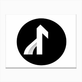 A Contemporary Flat Design Symbol Depicting A Navigation Web With A Precise Black Pointer Turned To (3) Canvas Print