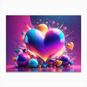 Colorful Heart Creative Art Print 29 Canvas Print