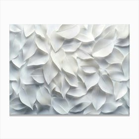 3d Art White Leaves Background 3 Canvas Print