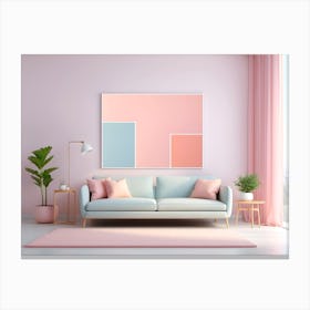 Pastel Pink aesthetic Living Room Canvas Print