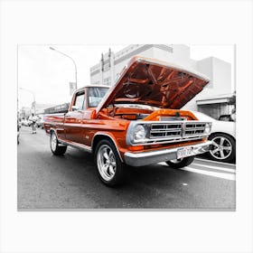 Orange Ford F100 Pickup Truck Canvas Print