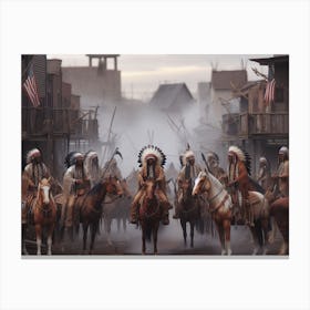 Indians On Horseback Canvas Print