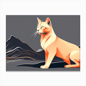 Syrian Cat, colorful cat, digital art, cat art, cat portrait, cat in colors, Canvas Print