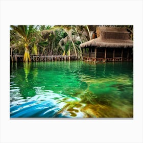 Hut In The Water Canvas Print