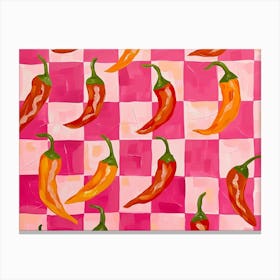 Chillis Pink Checkerboard 1 Canvas Print