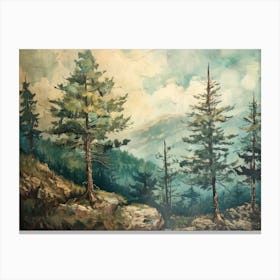 Vintage Retro Woods 4 Canvas Print