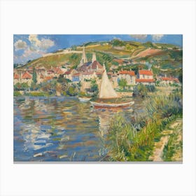 Tranquil Waterside Sanctuary Painting Inspired By Paul Cezanne Canvas Print