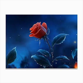 Rose In The Night Canvas Print