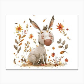 Little Floral Donkey 3 Canvas Print