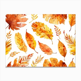 Default Vector Watercolor Autumn Background Texture Pattern Fo 0 Canvas Print