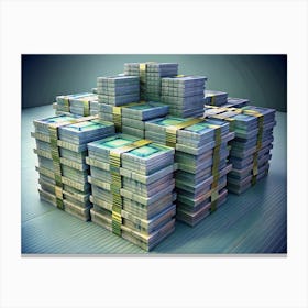 Stack Of Money Bills Canvas Print