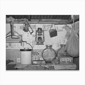 Corner Of Kitchen Of Pomp Hall, Tenant Farmer, Creek County, Oklahoma See General Caption Number 23 By Russell Canvas Print