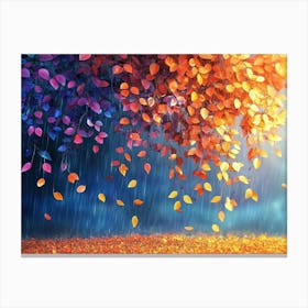 Autumn Leaves In The Rain Canvas Print