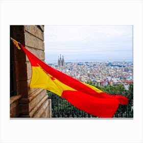 A Distinctively Spanish Arm Wrapped In The Vibrant Colors Of The National Ensign Of Red And Yellow (2) Canvas Print