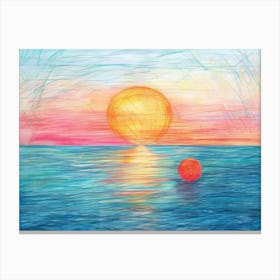 Sunset Over The Ocean 50 Canvas Print