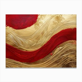 Gold And Red 5 Canvas Print