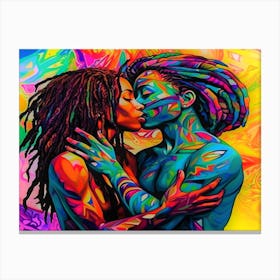I Adore You - Kissing Couple Canvas Print