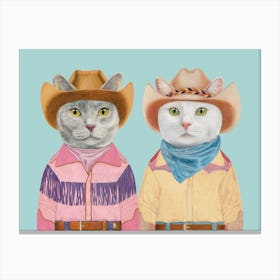 Cowboy Cats 12 Canvas Print