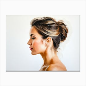 Side Profile Of Beautiful Woman Oil Painting 66 Canvas Print