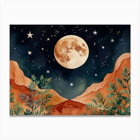 Full Moon In The Desert Canvas Print