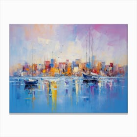 Sailboats In The Harbor 2 Canvas Print