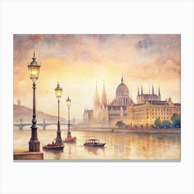 Budapest At Night Canvas Print