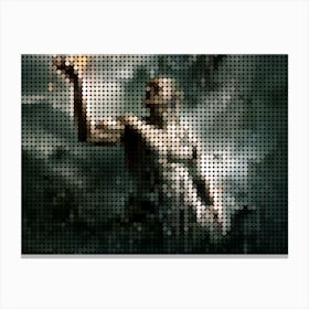Prometheus In A Pixel Dots Art Style Canvas Print